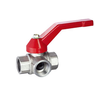 Fabbrica MB Valvole a tre sfere femminile connettore in metallo NPT BSP filo ottone valvola a sfera di rame valvola d'acqua