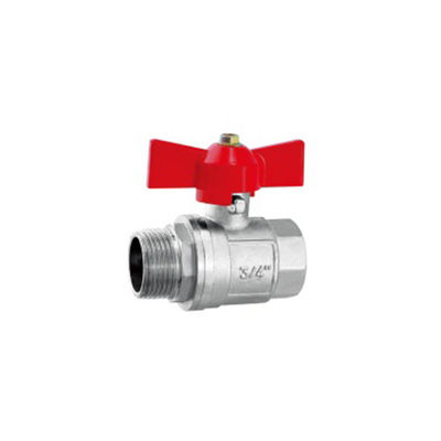 Valvola a sfera in ottone per sedile in PTFE vergine con temperatura di lavoro -20 °C 180 °C e filo ISO-228-1 2000