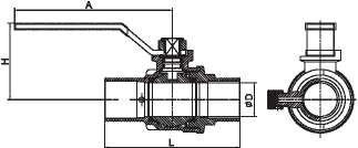600WOG 150WSP Valvola a sfera di saldatura a porta piena 1/ 2 con cromo o lega di zinco 1/2 ′′