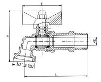 Generale 1/2- -3 /4 Valvola a sfera tubiera Bibb Gas Oil Water Bib Valve