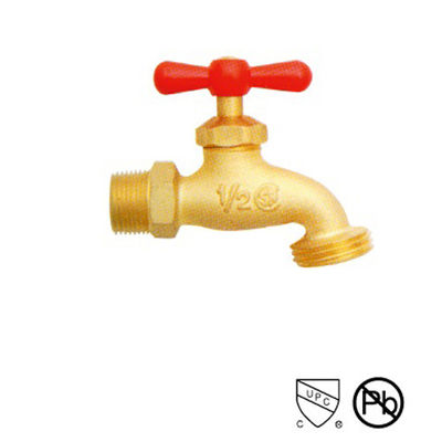Balla di ottone a filo maschile Bibcock Hose Bibb Valve Corpo di ottone e maniglia