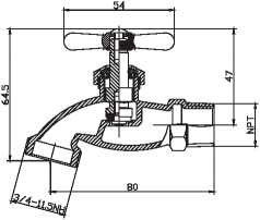 Balla di ottone a filo maschile Bibcock Hose Bibb Valve Corpo di ottone e maniglia