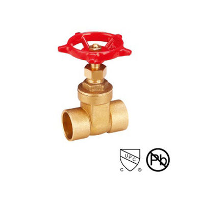 Connessione di valvola di saldatura di porta di ottone Corpo di fusione Valvola di porta d'acqua Connessione di corrente manuale Ruota nera