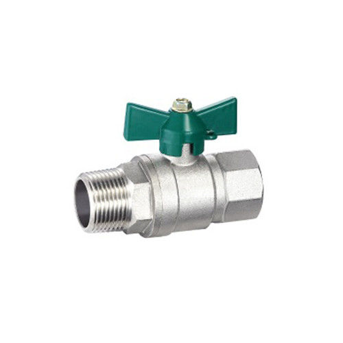valvola a sfera a filo maschile in ottone Valvola a sfera in ottone forgiata con sedile in Ptfe vergine e fusto a prova di scoppio
