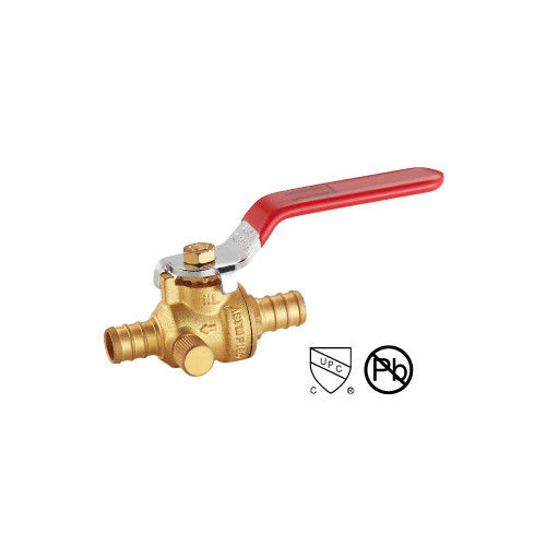 Valvola a sfera Pex X Pex con scarico a rivestimento semplice o in bronzo WOG per la porta di connessione del tubo 1/2 -1  ((600 WOG,150WSP)