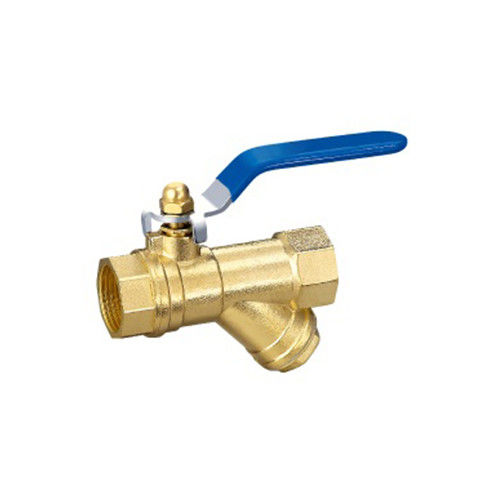 1/2 pollice di ottone 600 Wog Valvola a sfera con filtro femminile e maschile a filo con scarico 1/2 ′′-1 " ((600WOG, 150WSP)