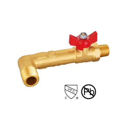 Valvola a sfera di tubo di ottone maschio e femmina Valvola a filo di ottone con maniglia in lega di alluminio