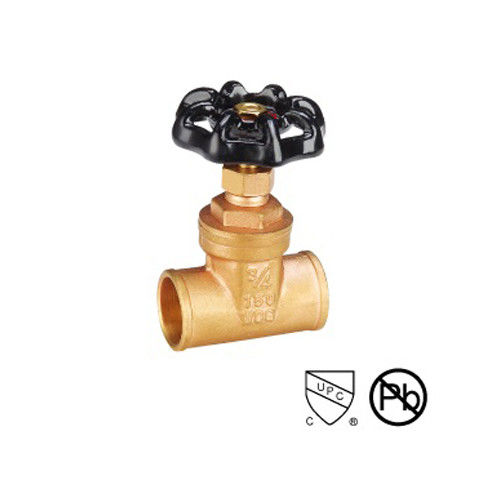 SS Corpo di fusione della valvola del cancello in ottone Valvola del cancello dell'acqua a filo connetto Potenza manuale Ruota nera