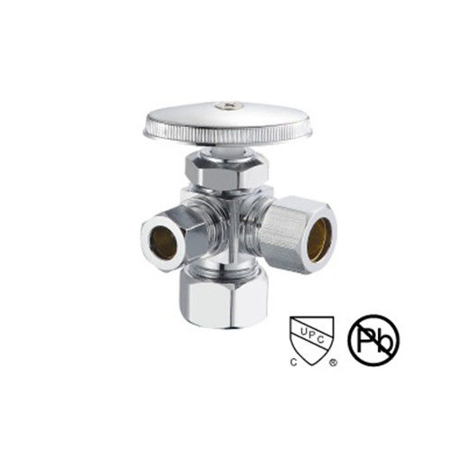 15 mm saldatore di ottone 3 Way angolo di arresto valvola 1/2 pollice femminile / maschile filo